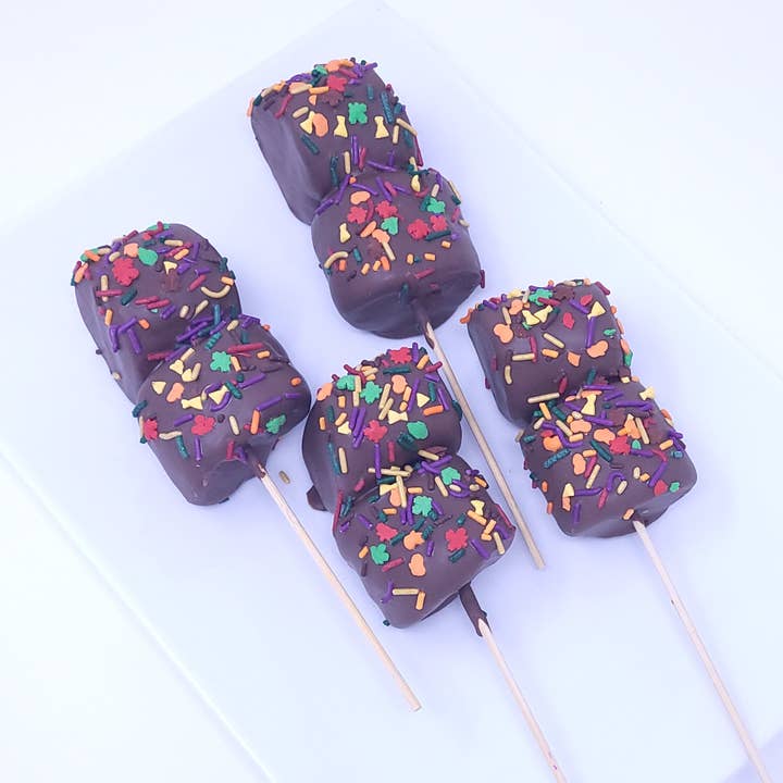 Wild Angel Treats, LLC - Venta al por mayor Dulces con chocolate - Double Marshmallow Pop cubierto de chocolate para otoño, Acción de Gracias