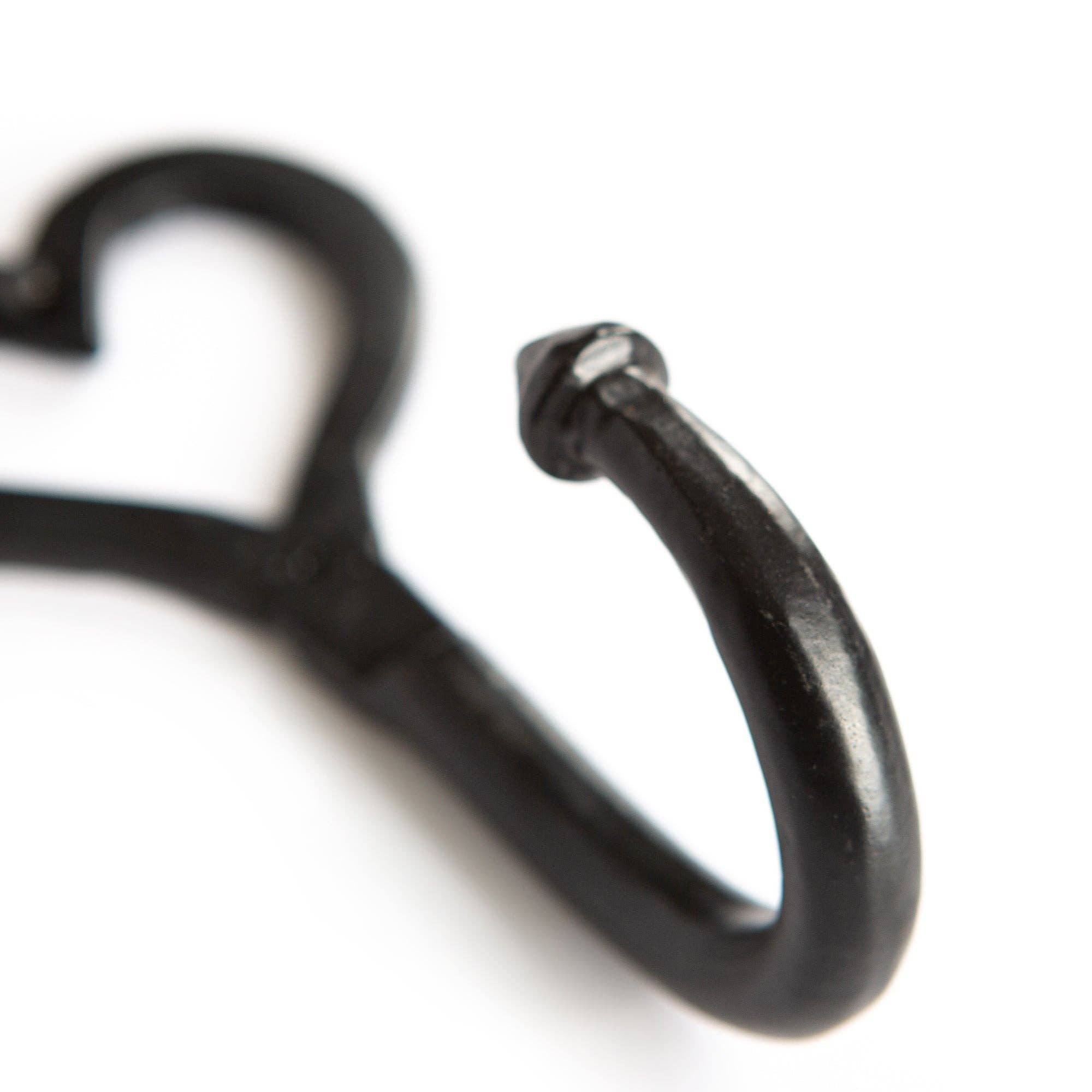 Rinkit Ltd – wholesale Wall hook – Single Heart Hook - W65mm x H130mm - Black3