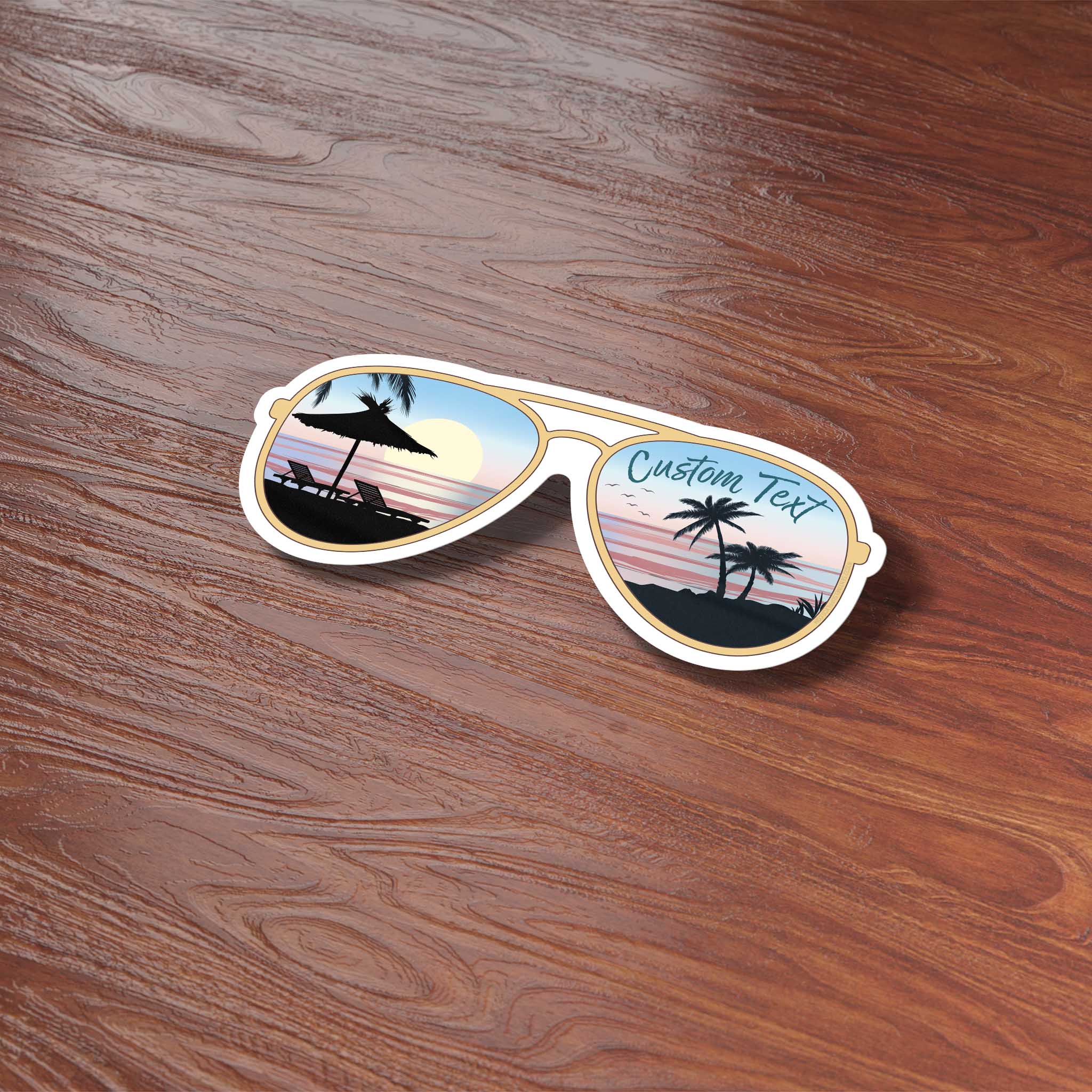 Sentinel Supply - Wholesale Sticker - Custom Beach Sunglasses Sticker - Name Drop Nature Decal2