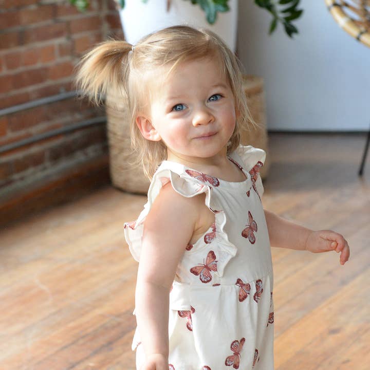 Barboteuse longue printanière pour bébé - Papillons pour la vente par City Mouse Studio