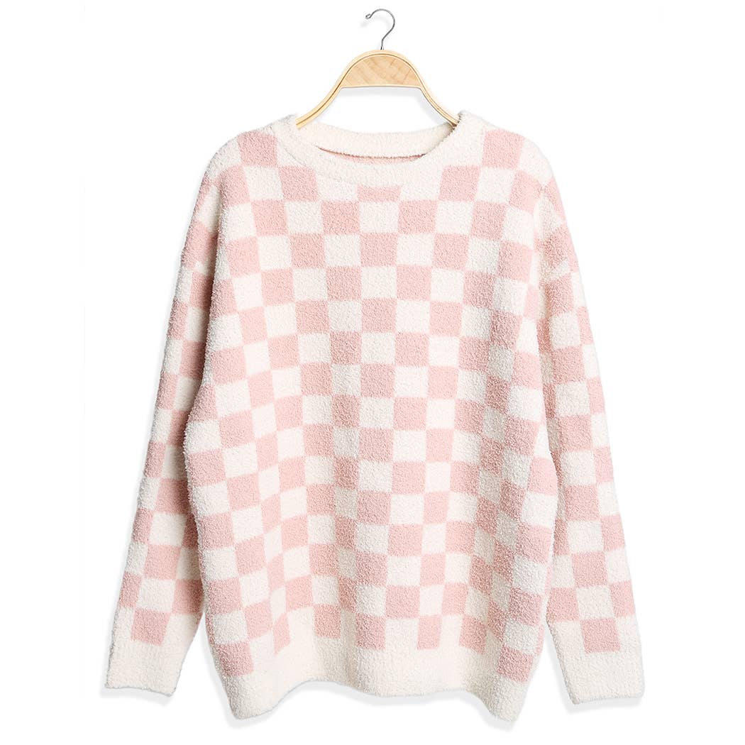 Fashion City - Wholesale Sweatshirt - Women's - Checkered Pullover Sweater Lounge Pajama Top10