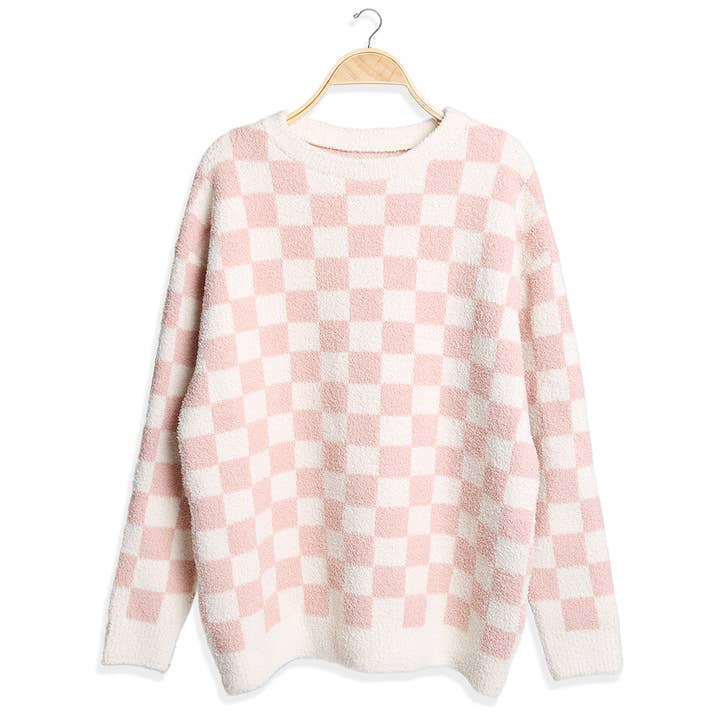Fashion City - Wholesale Sweatshirt - Women's - Checkered Pullover Sweater Lounge Pajama Top15