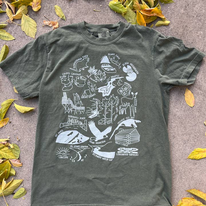Traildust Goods - Wholesale Screen Printed T-Shirt - Unisex - Pennsylvania Nature Souvenir T-Shirt Comfort Colors 6