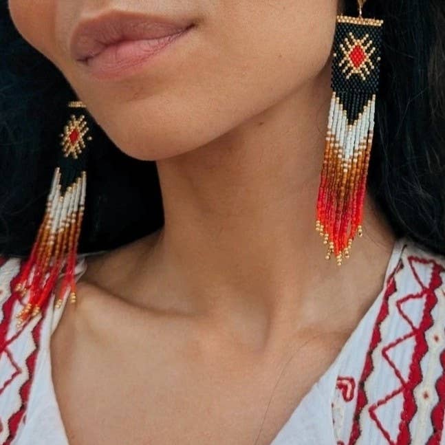 Agua del Río - Wholesale Dangle Earrings - Earrings handmade with Miyuki beads - ROJA4