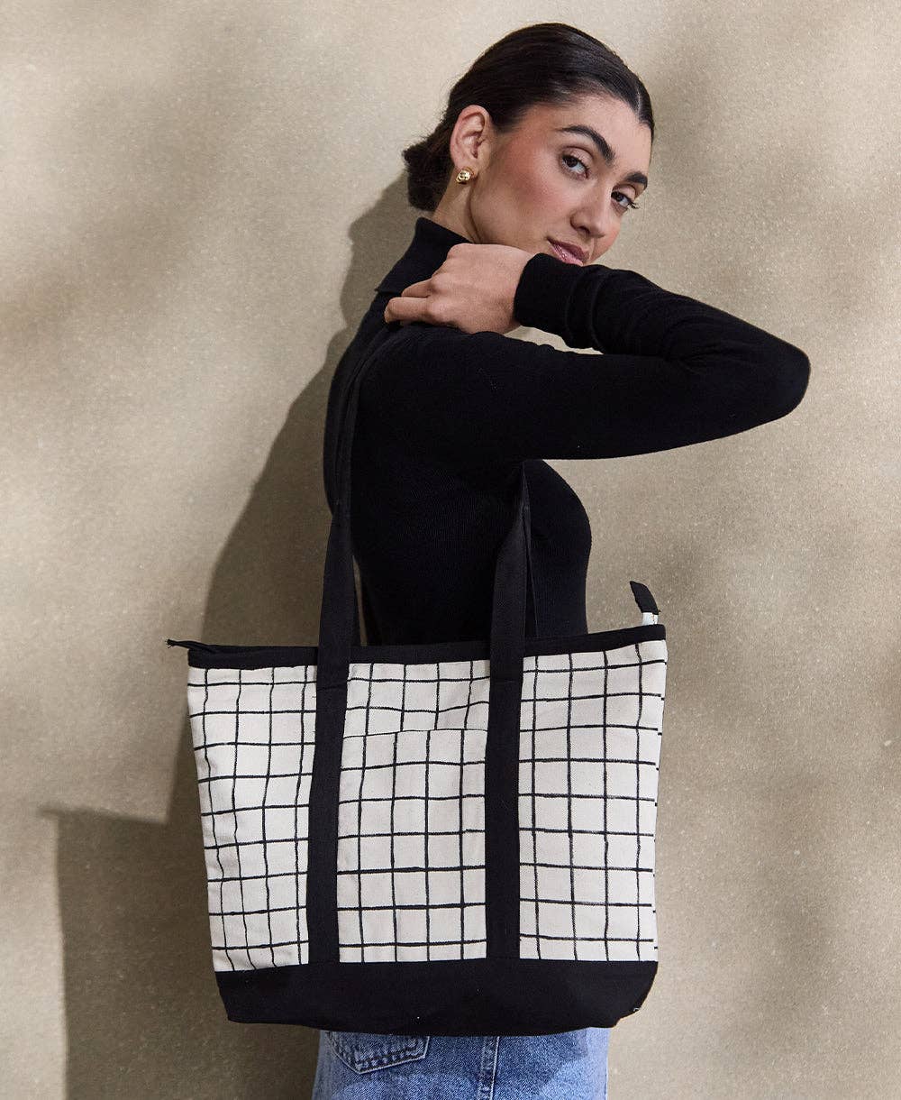 Anchal - Wholesale Tote Bag - Women's - Grid Mini Tote Bag4