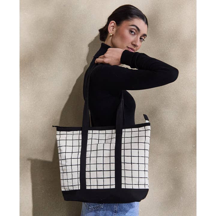 Anchal - Wholesale Tote Bag - Women's - Grid Mini Tote Bag4