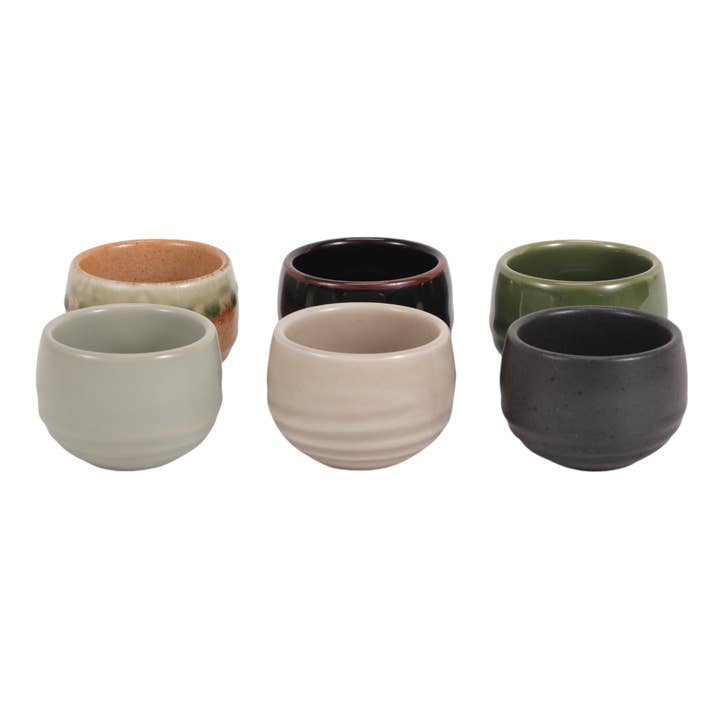 Urban Tokyo - Wholesale Coffee/Tea Cup - 6 Piece Assortment 2.5"D Sake or Tea Cups Set (1/24)