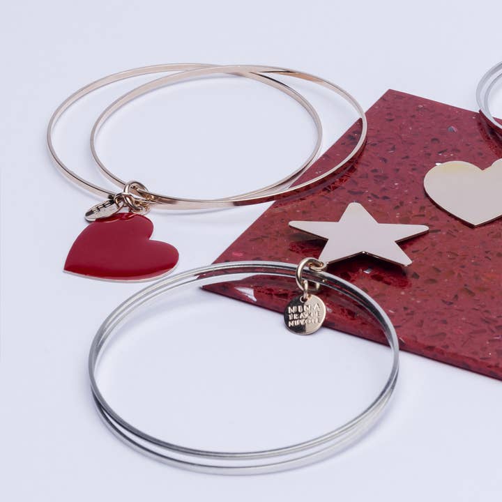 L&S armring i forgyldt rosaguld med emalje, produceret i Italien for engroshandel hos NINA TRA LE NUVOLE