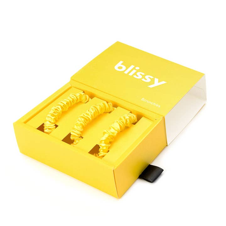 Blissy Skinny Scrunchies - Sunshine Yellow for wholesale by Blissy