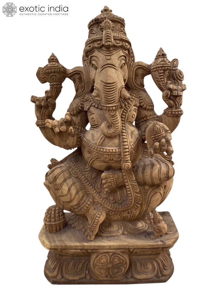 18" Lord Ganesha med Mushaka Idol for engroshandel hos Exotic India Art