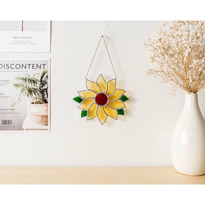 MondoBellissimo - Wholesale Zonnevanger - Gebrandschilderd glas in lood Sunflower Suncatcher F534