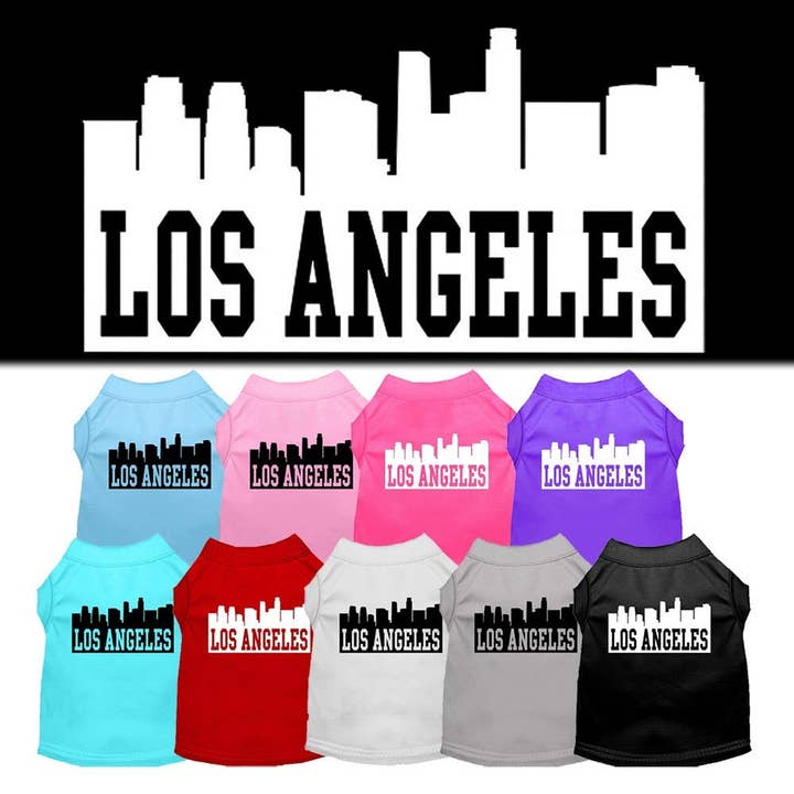 Pet Dog & Cat Shirt Screen Printed, "Los Angeles Skyline" for wholesale by As You Wish Apparel