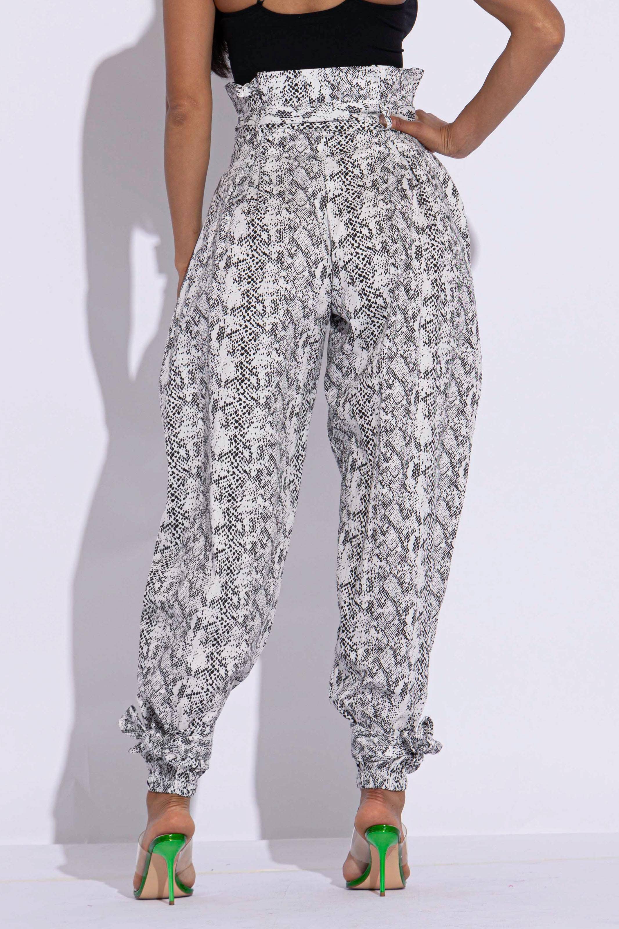 GREY Snake Skin Printed Cargo Pants for wholesale on Faire1