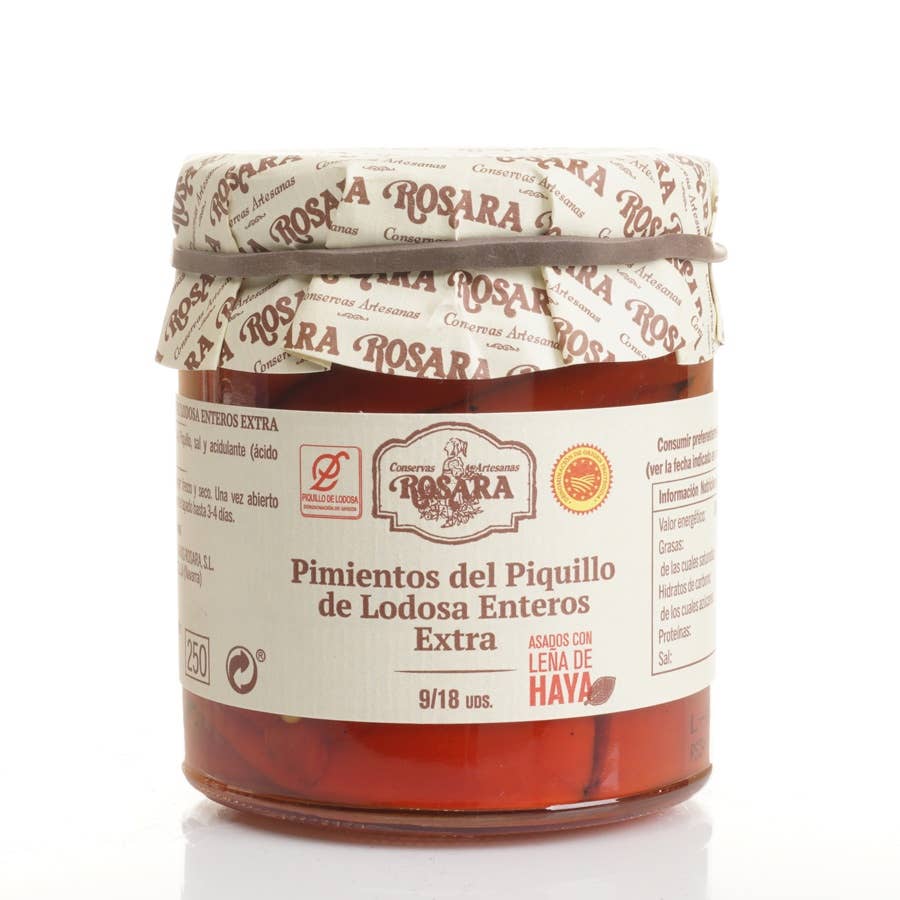 Conservas Rosara - Wholesale Pickled Vegetables - WHOLE PIQUILLO PEPPER 9/18 PCS. JAR 250 ml.2