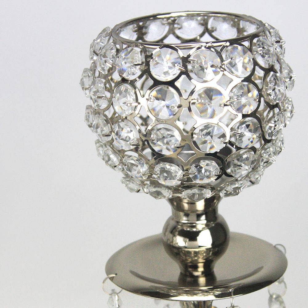 Silber VERKAUF | 5-armiger Kristall-Kerzenhalter, Silber für den Großhandel auf Faire1