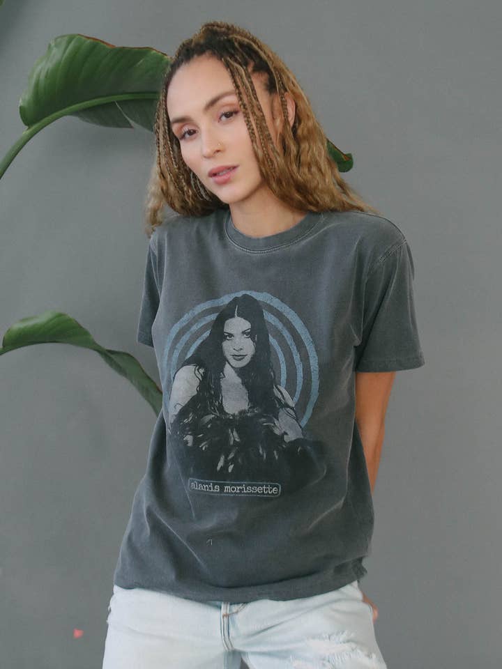 Alanis Morissette Spiral Tee for wholesale by People Of Leisure