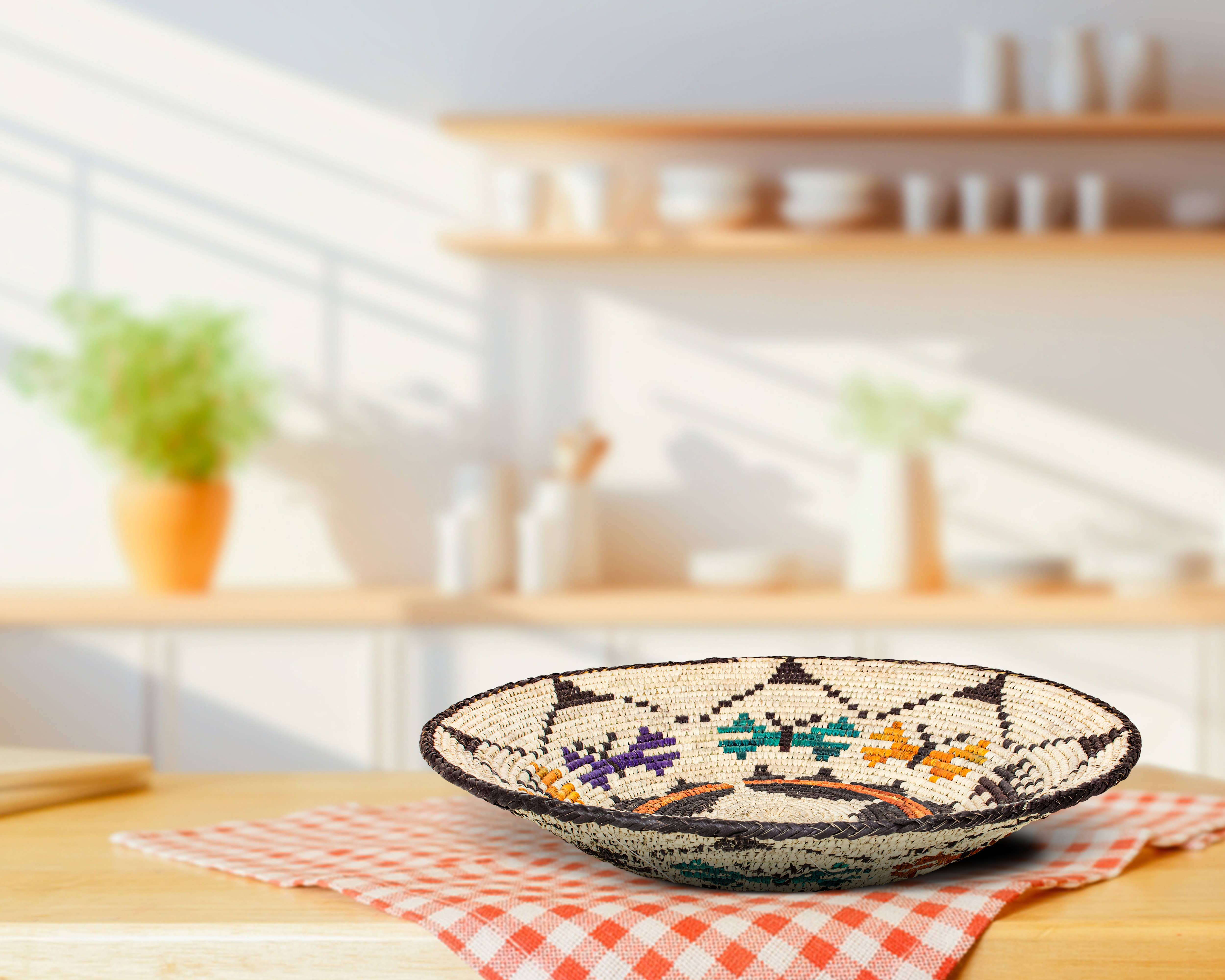 ArtisanalEmporiumLLC - Wholesale Wall Accent - 14" Handwoven Dancing Butterflies Bowl for Wall Basket Decor2