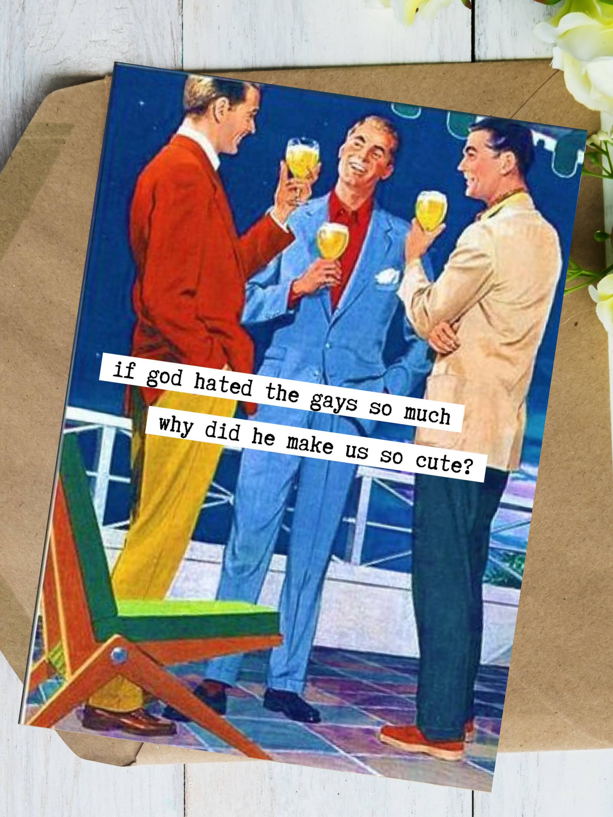 TwistedGoods - Wholesale Verjaardagskaartje - Waarom zijn homo's zo schattig als God een hekel heeft aan de LGBTQ Gay Pride MCM-kaart2