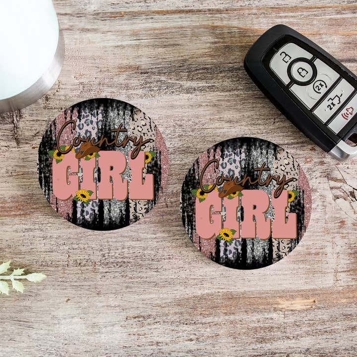 Set de posavasos con forma de coche Country Girl para venta al por mayor de Wicked Flower Creations