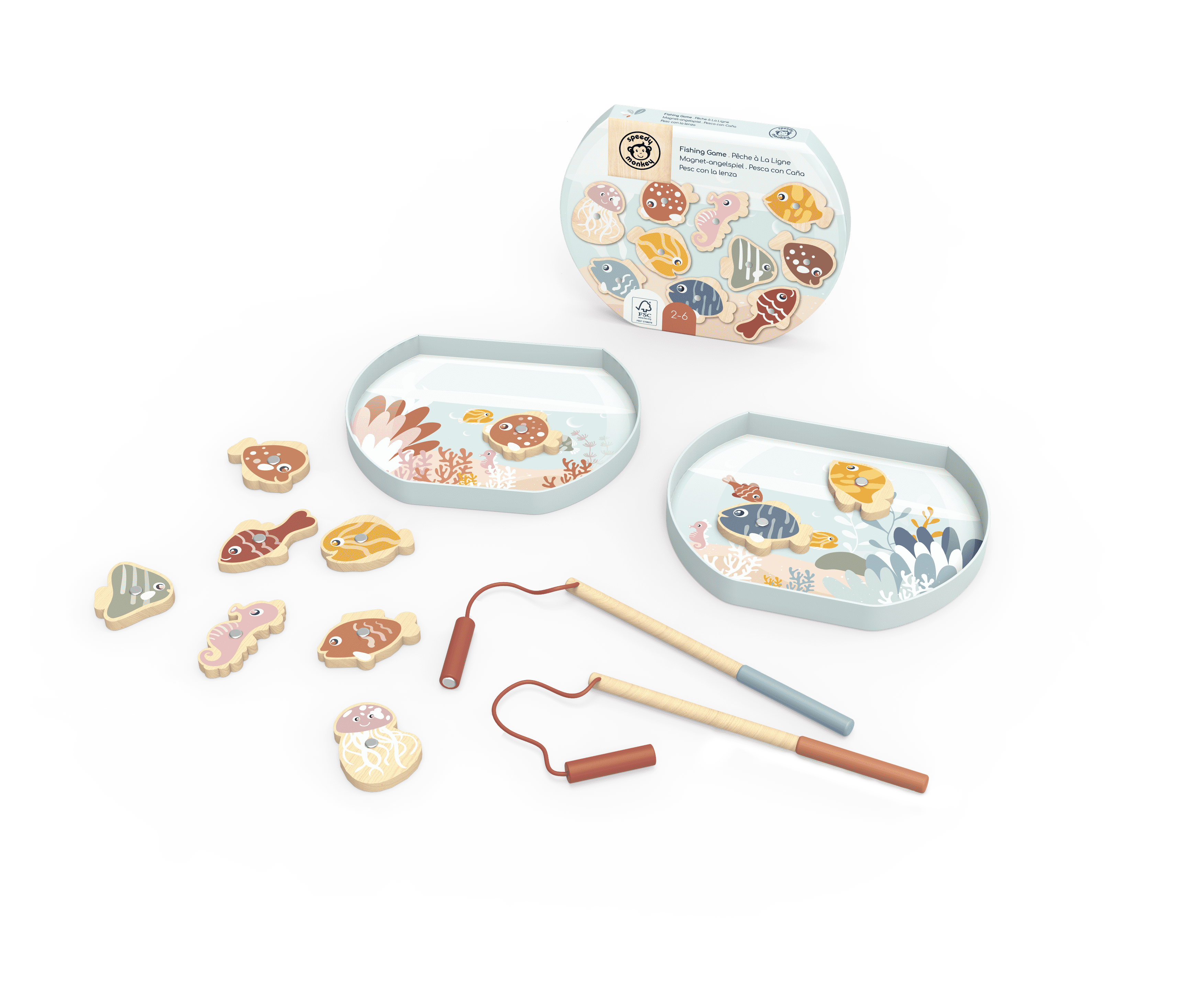 BTL Diffusion UK LTD – wholesale Wood toy – Child – Speedy Monkey Fishing Game2