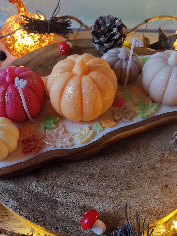 Herfstgeurkaars met pompoen, handgemaakt voor wholesale door Biotandem
