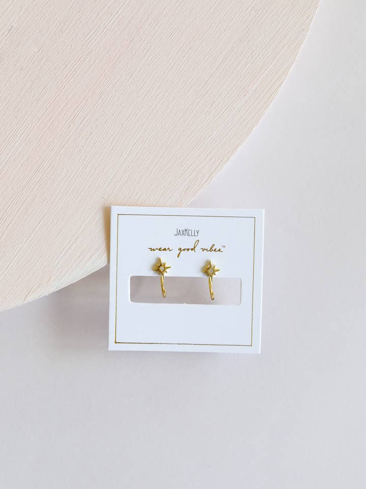 Icone Huggies - Star - Boucles d'oreilles dorées pour la vente par JaxKelly