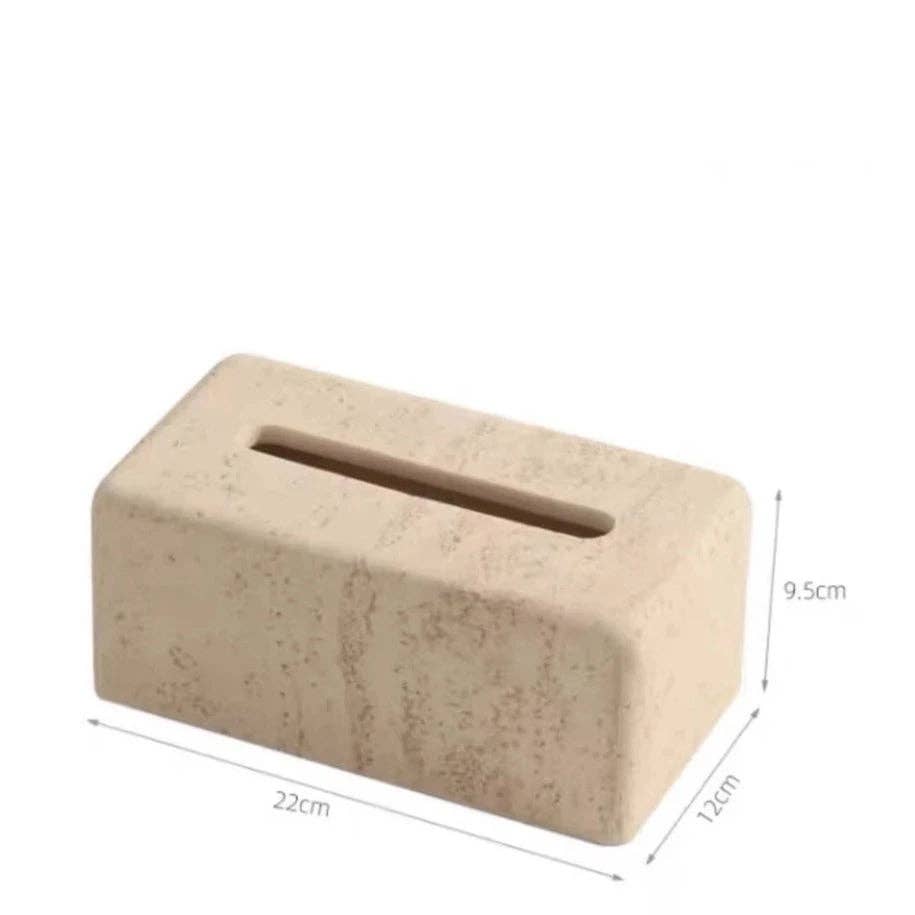 BRECK + FOX - Wholesale Tissue Box - Faux Travertine Tissue Holder5