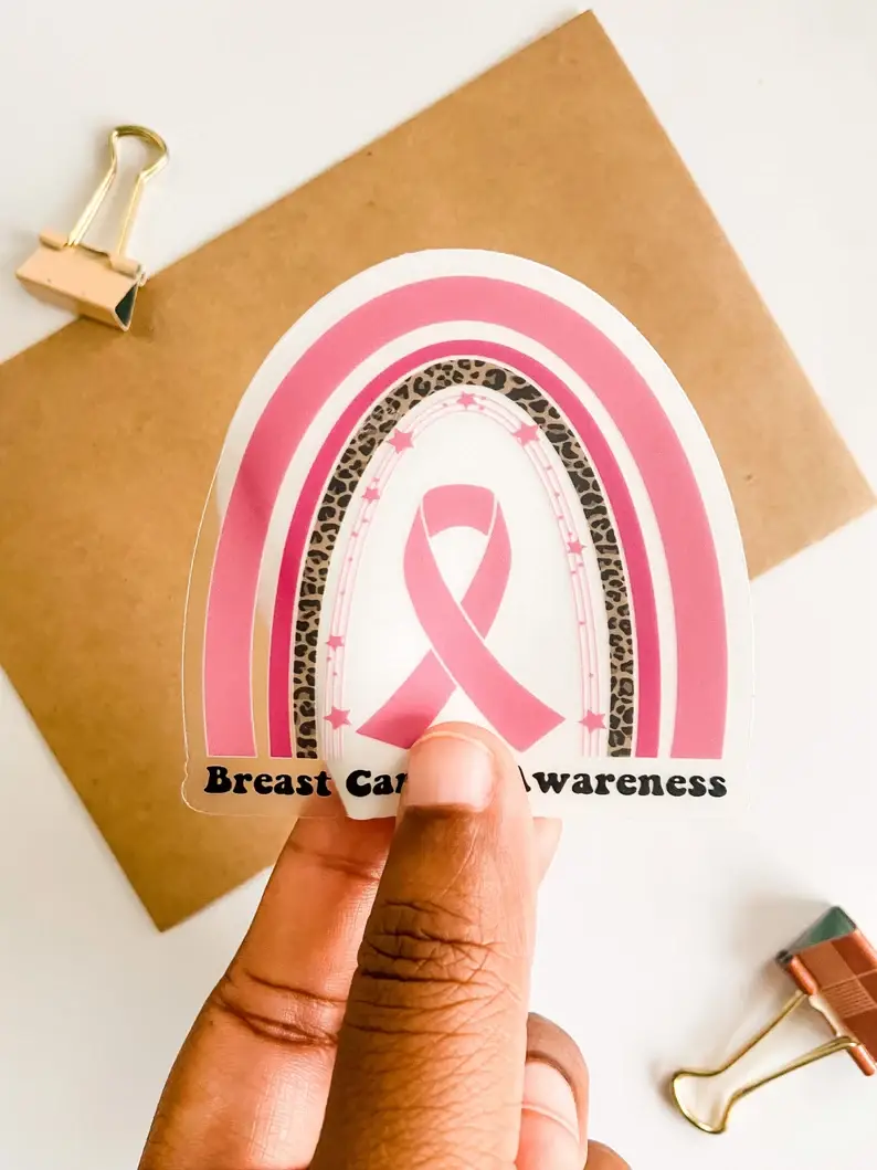Adaeze and Company LLC - Wholesale Sticker - Breast Cancer Awareness Rainbow Sticker1
