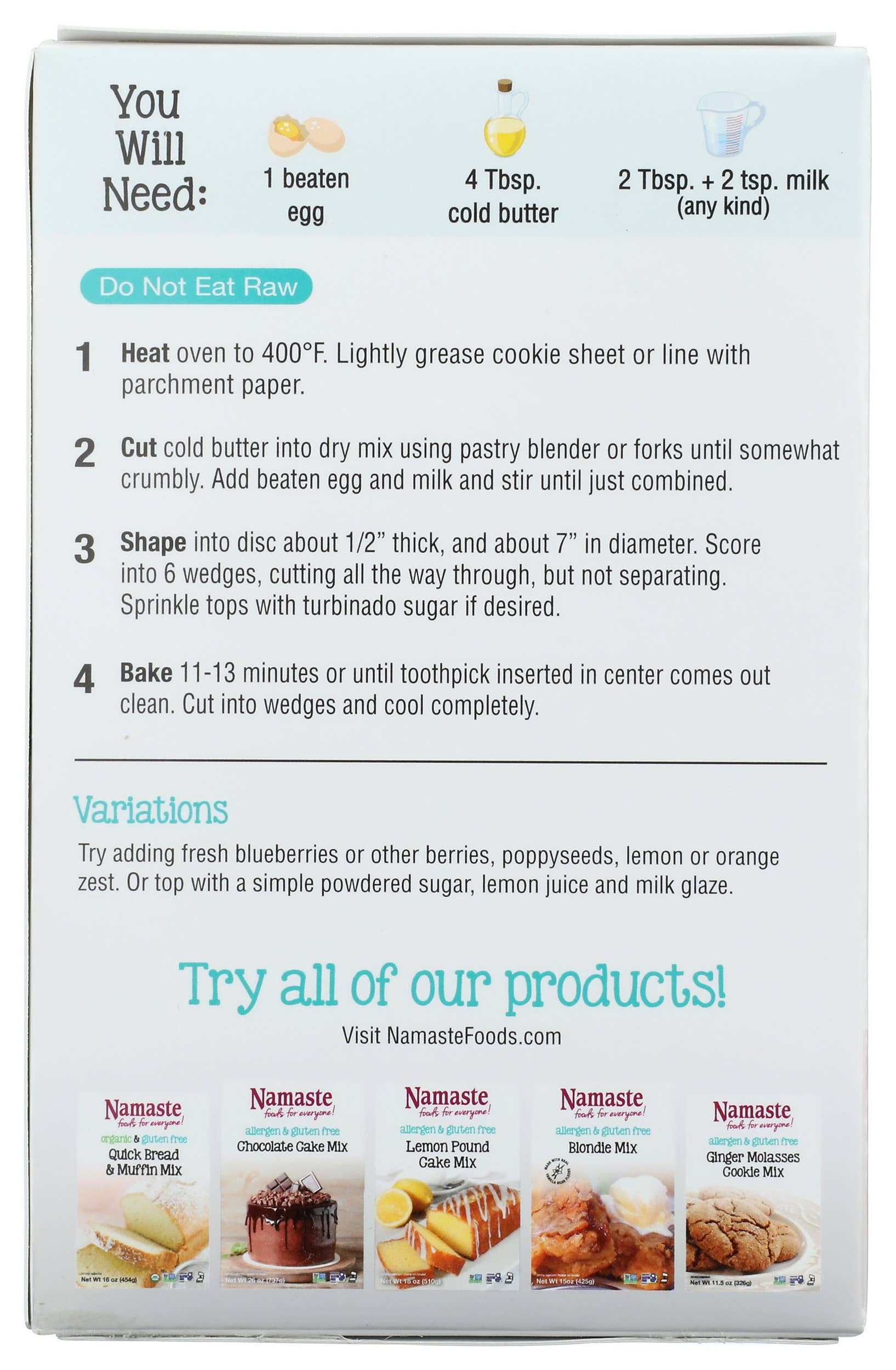 Namaste Foods – wholesale Brödmix – Glutenfri citron-sconesmix1