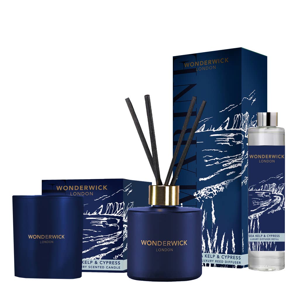 The Country Candle Co. - Wholesale Jar/Filled Candle - WONDERWICK London-Marine-Sea Kelp & Cypress Scented Candle2