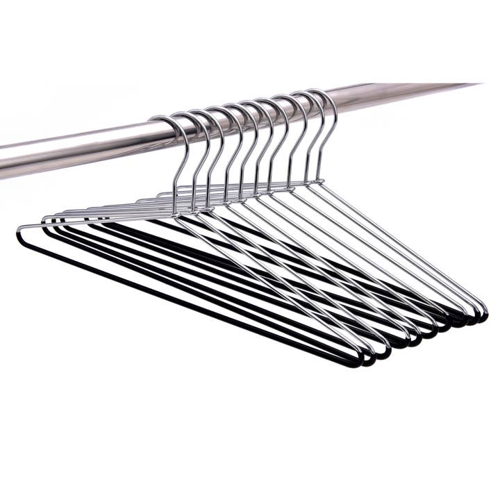 Quality Hangers - Wholesale Clothes Hangers - 8881 Metal Hanger with Black PVC coating on Bottom - 1005
