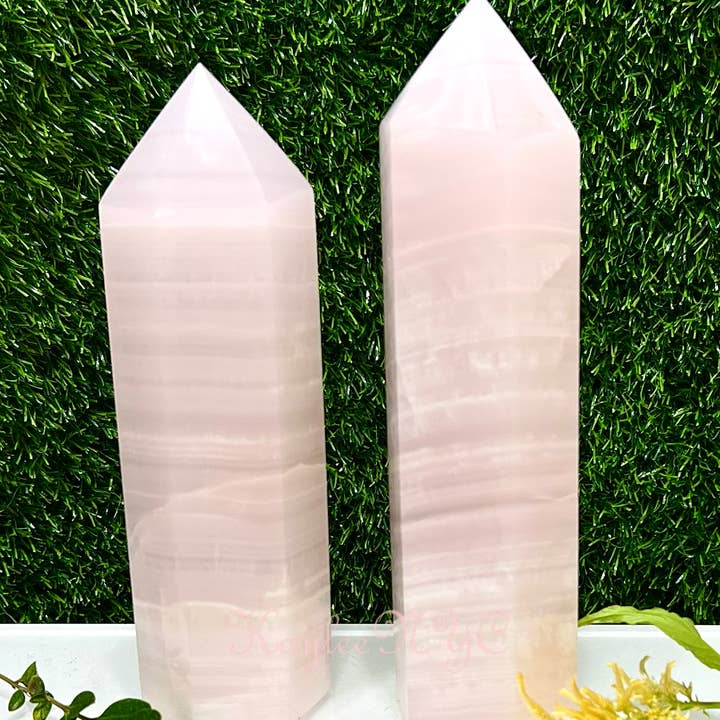 Lot de 3-4 tours en calcite mangano naturelle pour la vente par KayleeNYC