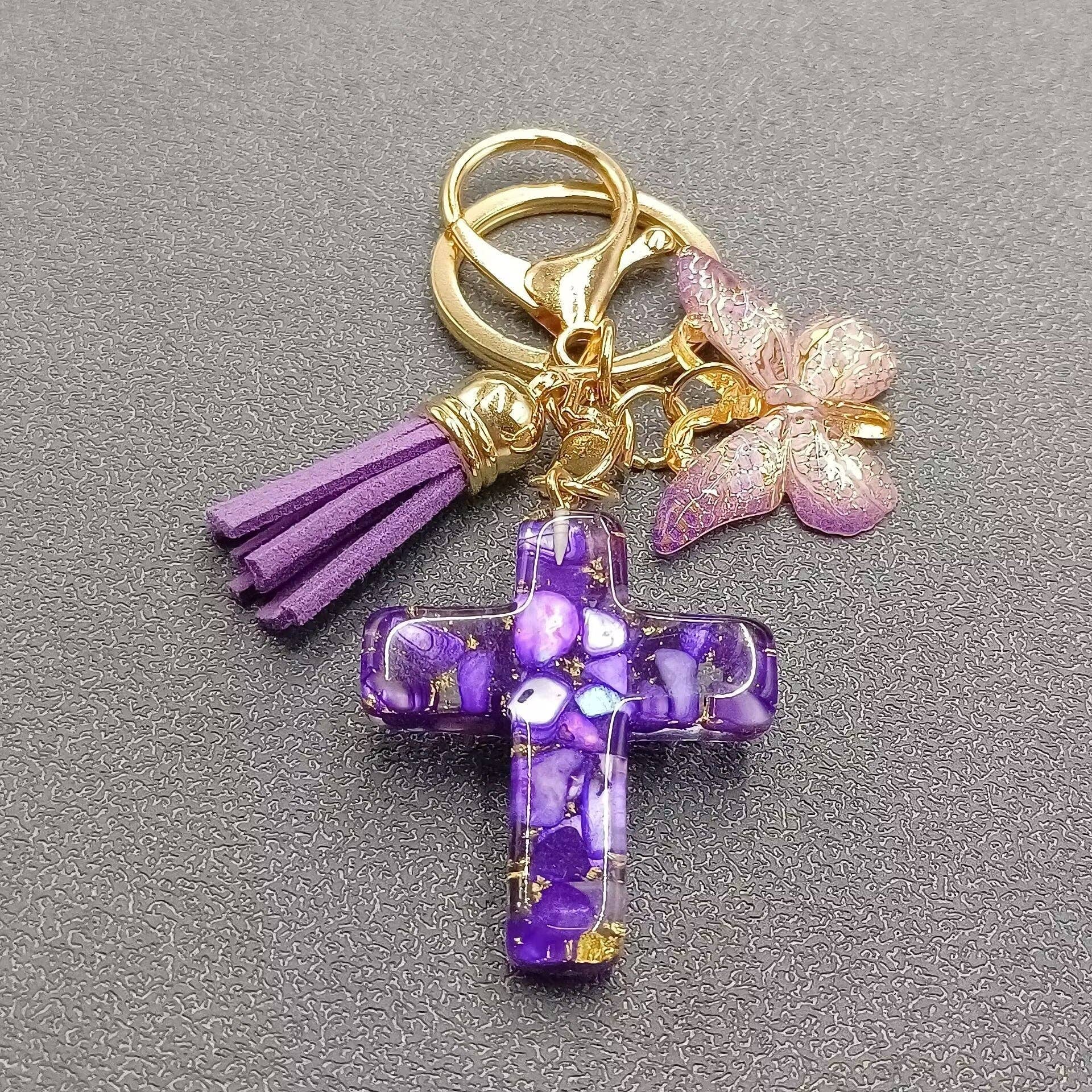Mio Queena - Wholesale Keychain - Women's - Multi-style Acrylic Butterfly Resin Cross Pendant  Keychains4