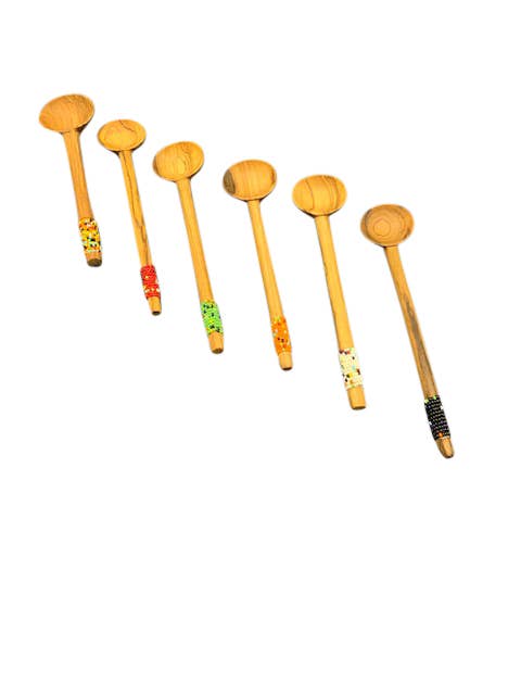 Harkiss Designs - Wholesale Kitchen Spoon - Coffee Beaded Wooden Scoop/Spoon - 6-7" 0