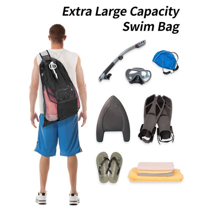 wandf - Wholesale Beach Bag - Mesh Drawstring Bag Swim Bag Quick-Dry Shoulder Strap29