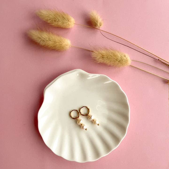 Pearl duo earrings for wholesale by Mystic Jewelry