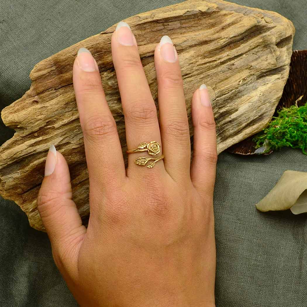 Nina Designs - Wholesale Band/Stacked Ring - Sterling Silver or Bronze Rose Adjustable Ring3
