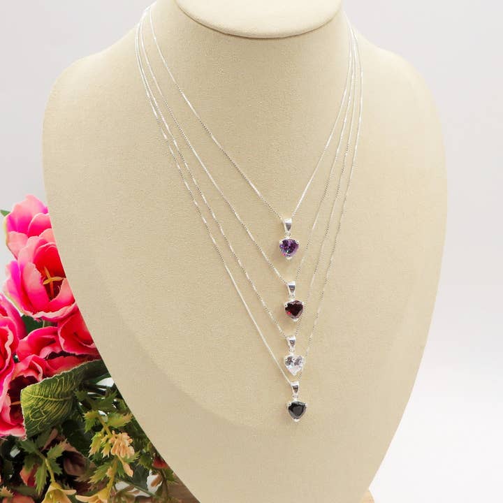 Daemon srls - Wholesale Pendant/Charm Necklace - CONNIE ~ ARGENTO 925 ~ Collana con pendente cuore in cubic zirconia8