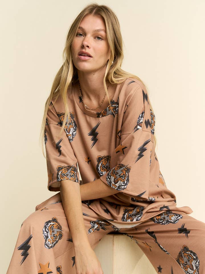 PLUS SIZE TIGER PRINT SET for wholesale by JADE BY JANE