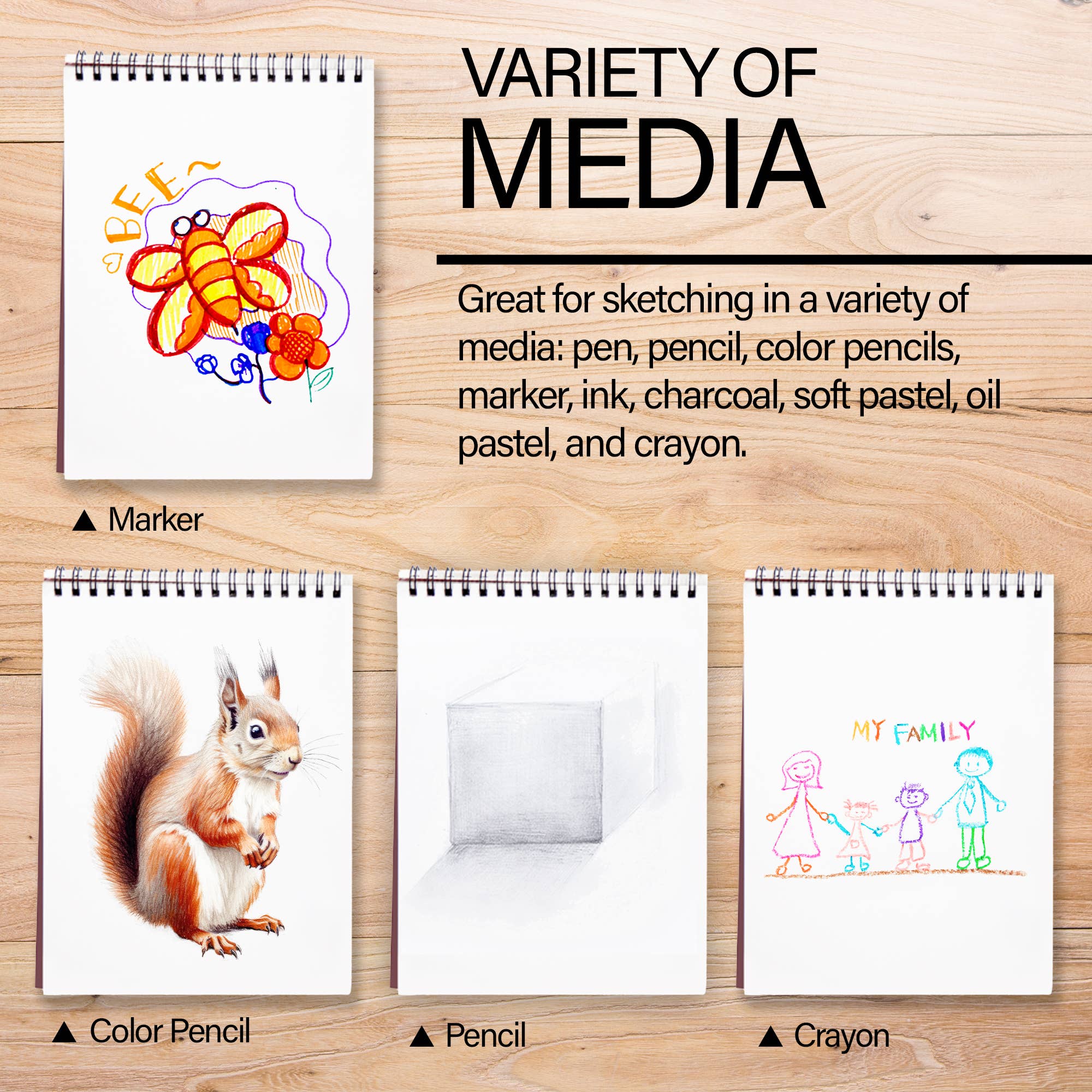 BAZIC Products - Wholesale Sketchbook/Sketchpad - Sketch Pad Top Bound Spiral 6"X 8"(50 Ct.)3