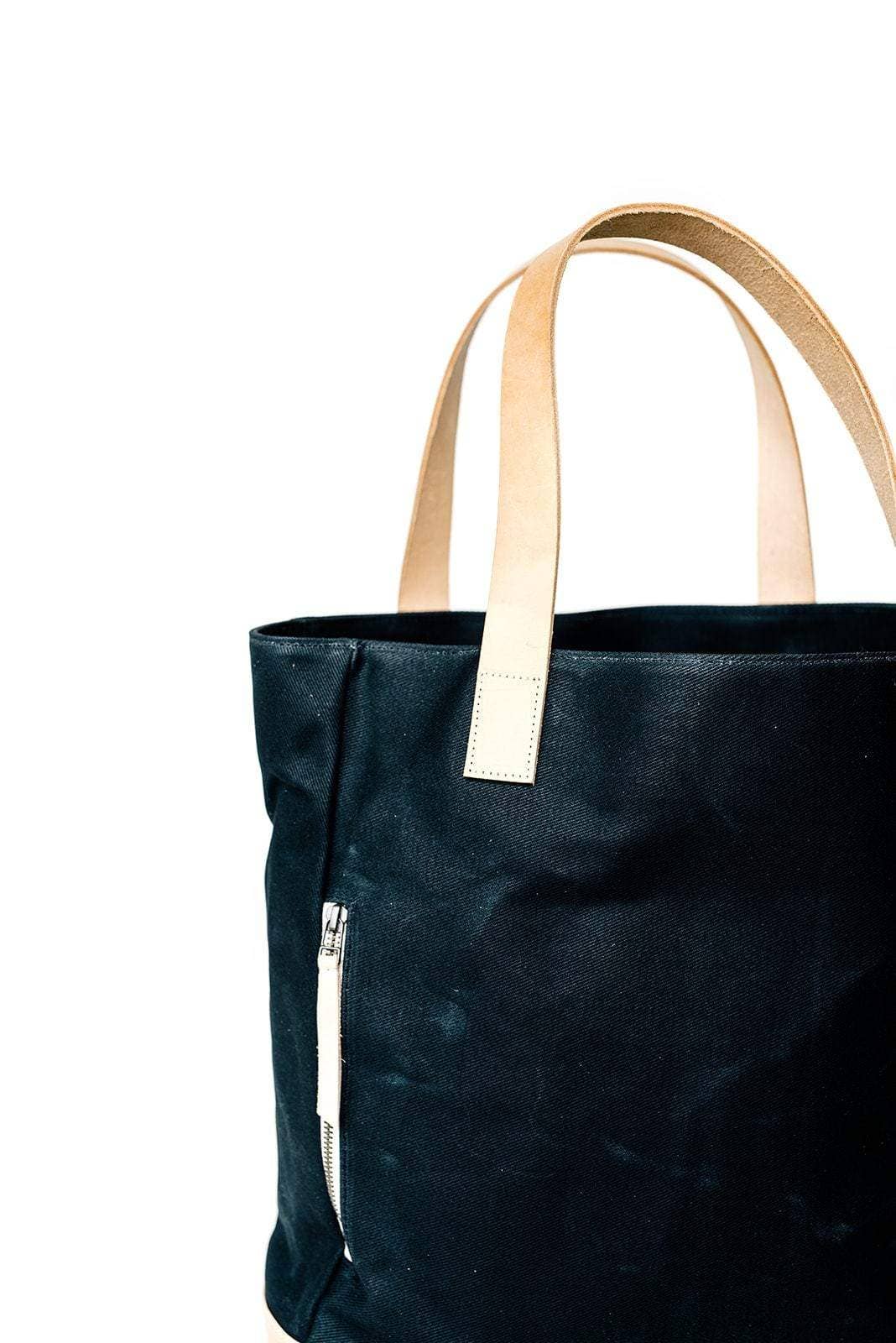 Notebooks & Honey - Wholesale Tote Bag - Women's - The Classic _ Black Waxed Canvas Carryall Tote Bag 8