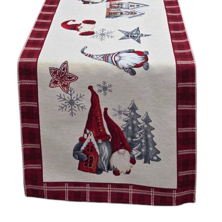 Scottish Gnome Christmas Runner Lurex in Gobelin for wholesale by Lunaria Lab