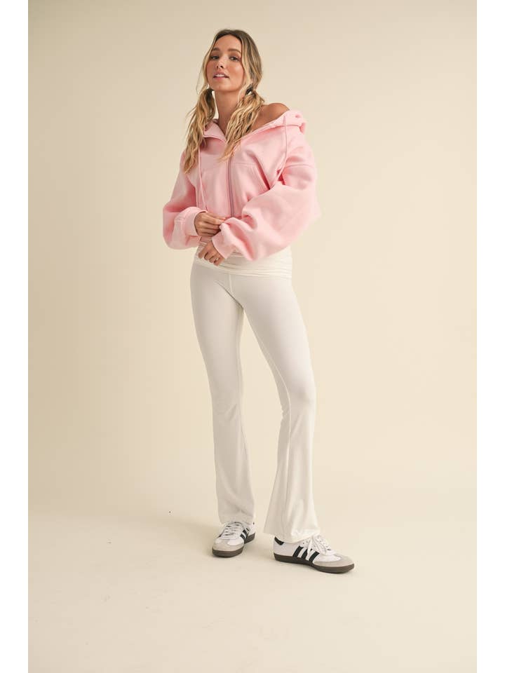 KIMBERLY C - Wholesale Hoodie - Women's - Cozy Fleece Oversized Crop Full Zip Hoodie