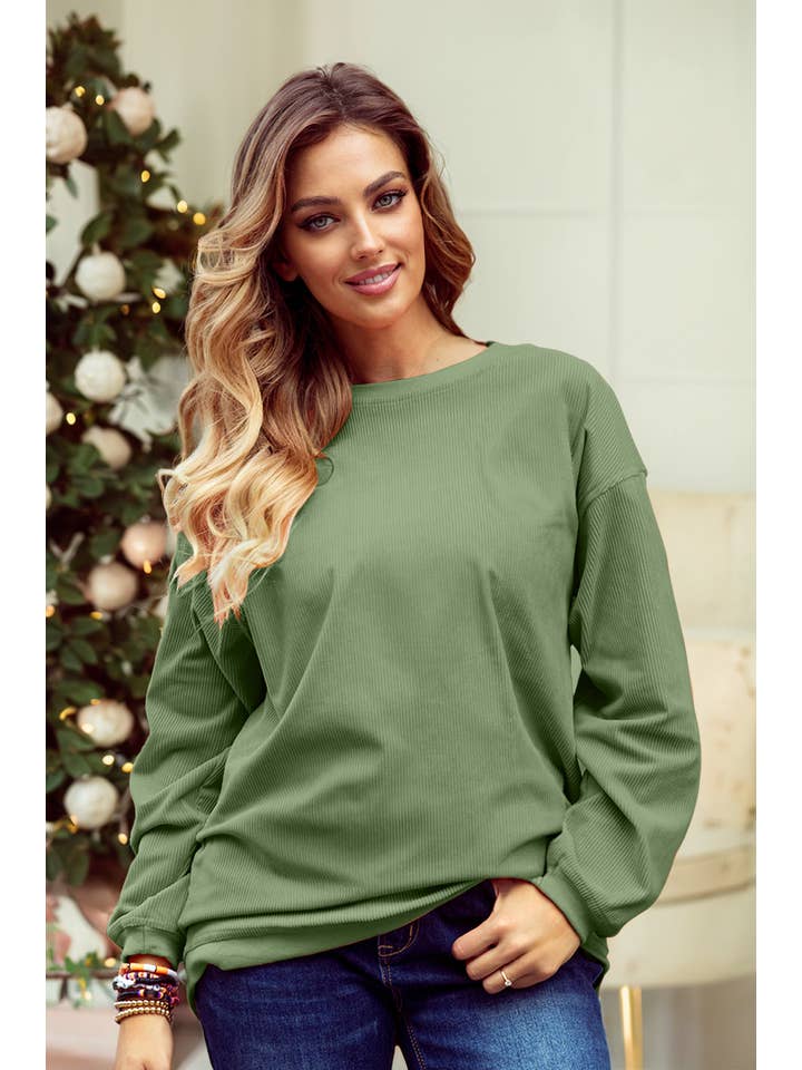 1 the Woman - Vente Sweat-shirt – femme - Sweat-shirt surdimensionné en velours côtelé S-3XL/ 16 couleurs22