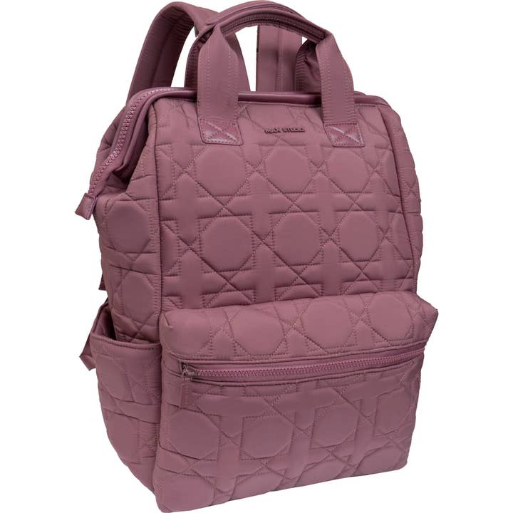 Magid - Wholesale Backpack - Women's - Max Studio Square Quilted Backpack with Front Zippered Pocket