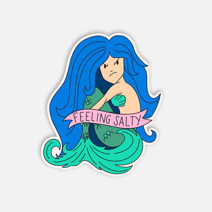 Little Lovelies Studio - Wholesale Sticker - Feeling Salty Mermaid Sticker2