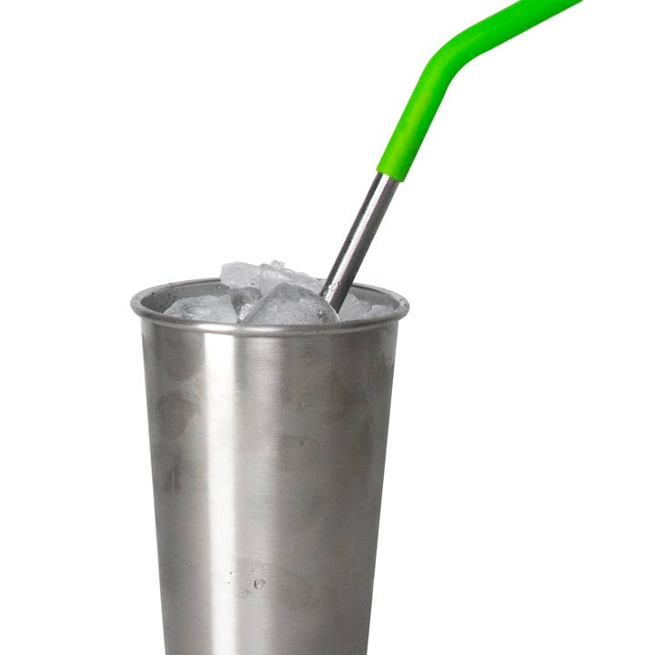 DM Merchandising - Wholesale Drinking Straw - Krumbs Kitchen 4 Pack Stainless Steel Straws + Brush Cleaner