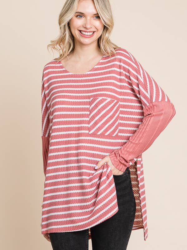 CHD1287LS - OVERSIZE ROUND NECK TUNIC DRESS for wholesale by Culture Code