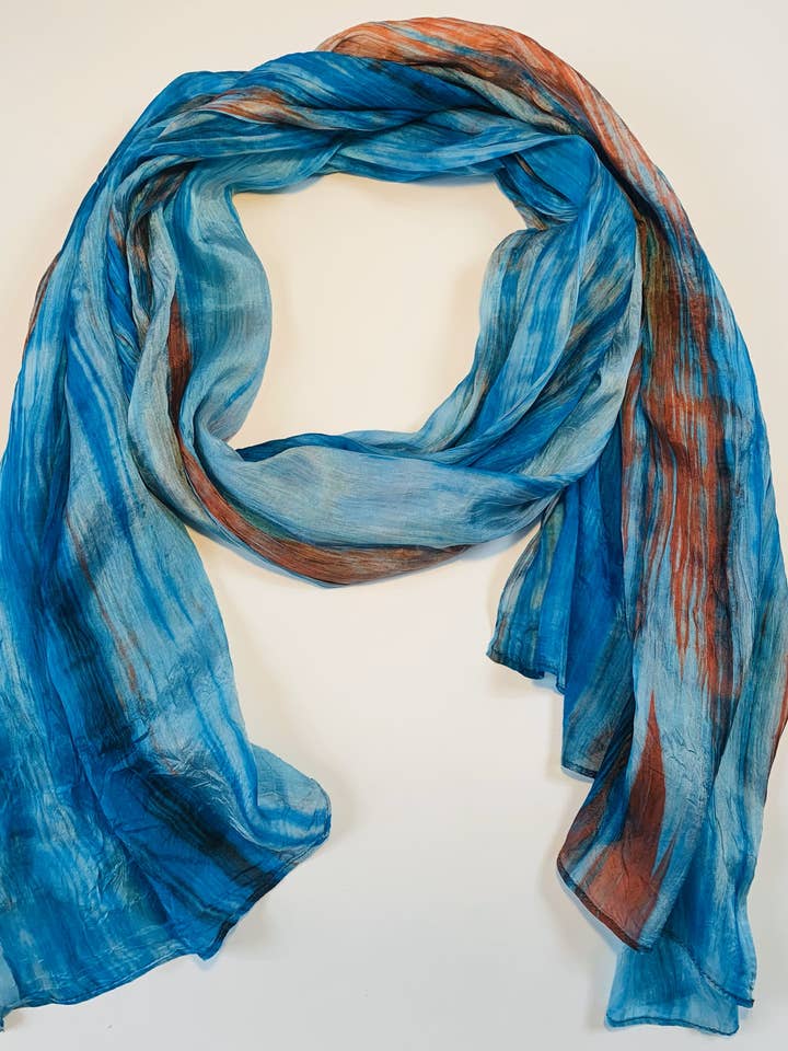 SCIARPA DI SETA AD ACQUERELLO SC1000 #173 PATRIOTIC per la vendita all'ingrosso da parte di LUA