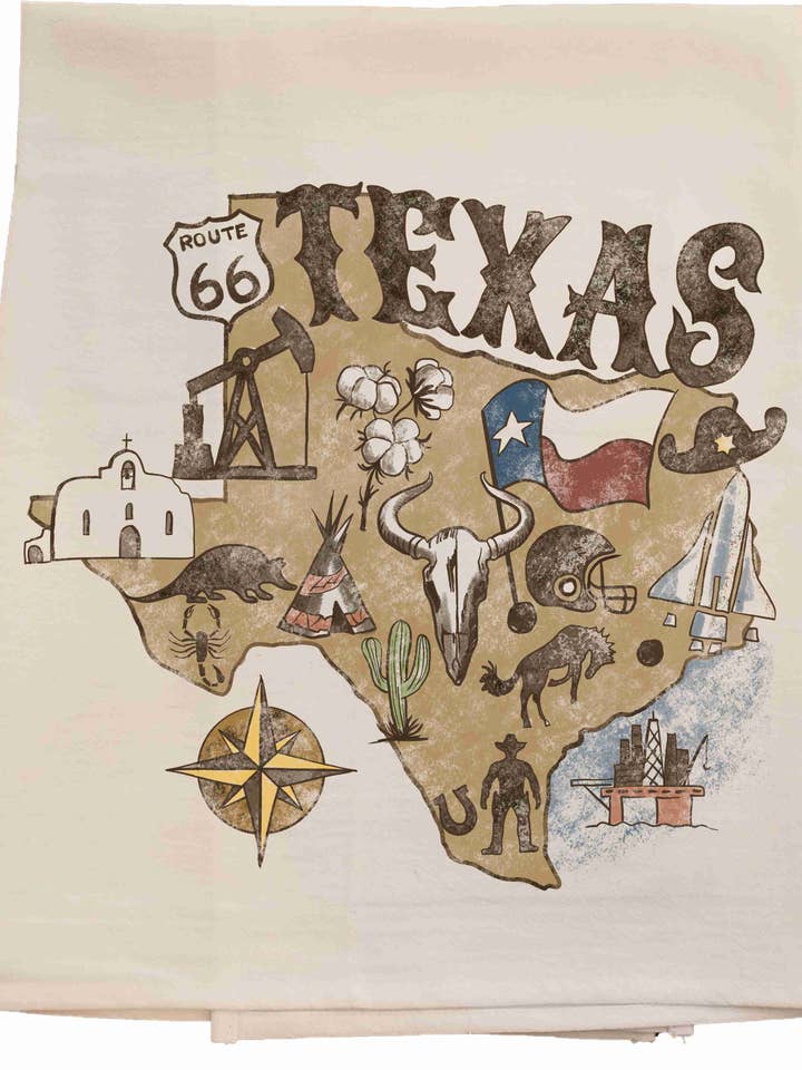 Texas Rustic Tea Towel for wholesale by Bunnies and Bows